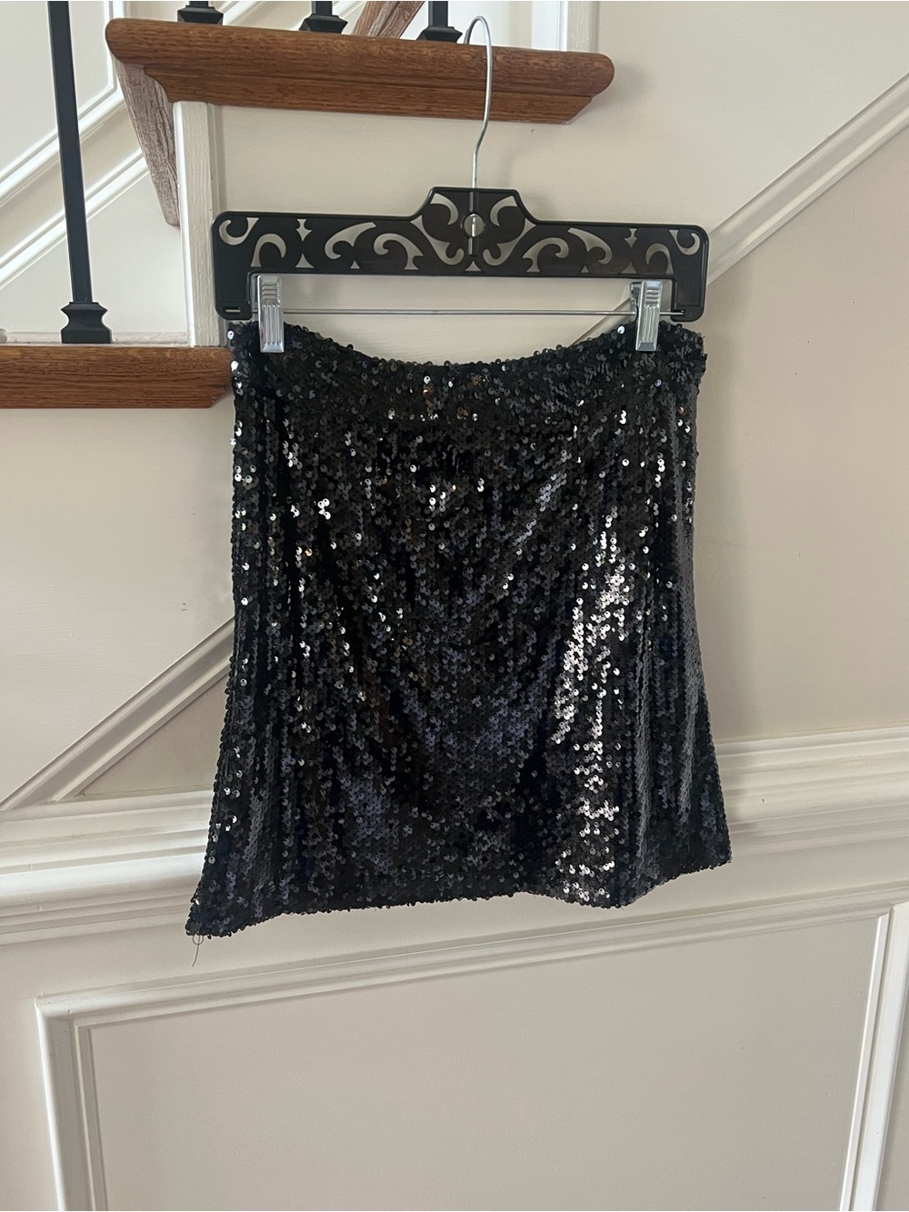 Boohoo Black Sequin Mini Skirt